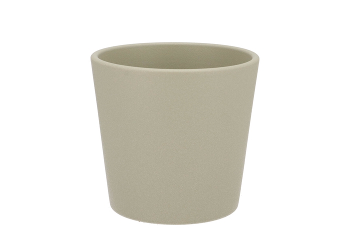 Ceramic Orchid Pot Light Kaki Structure 13,5cm