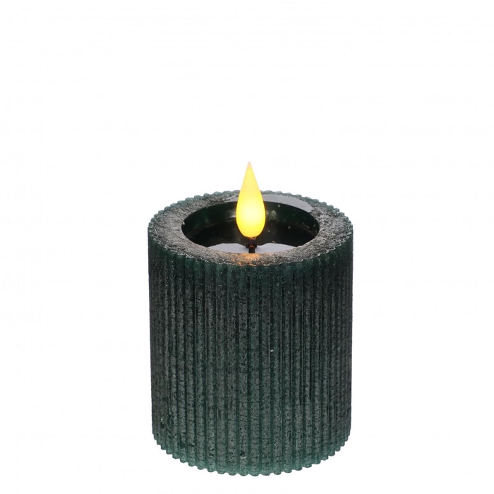 Candle LED cylin.rib d07*7.5cm ex.AAA