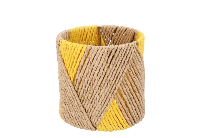 <h4>Gaby Yellow Candle Stand 12x12cm Nm</h4>