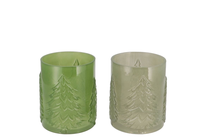 <h4>Ruby Majestic Green T-light Forrest Ass 11x14cm</h4>