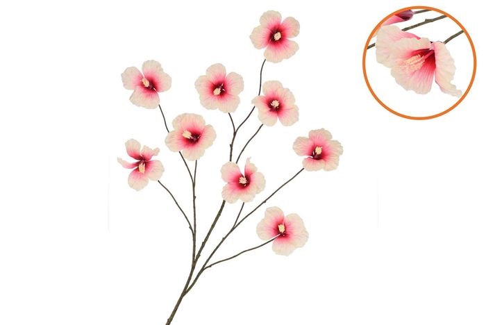 Silk Hibiscus Champagne Pink 125cm