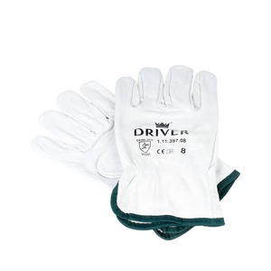 Glove grain leather red trim - size 8