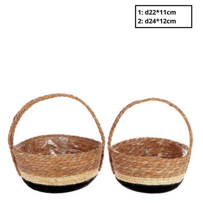 <h4>Basket sets Makka handle S/2 d24*12cm</h4>
