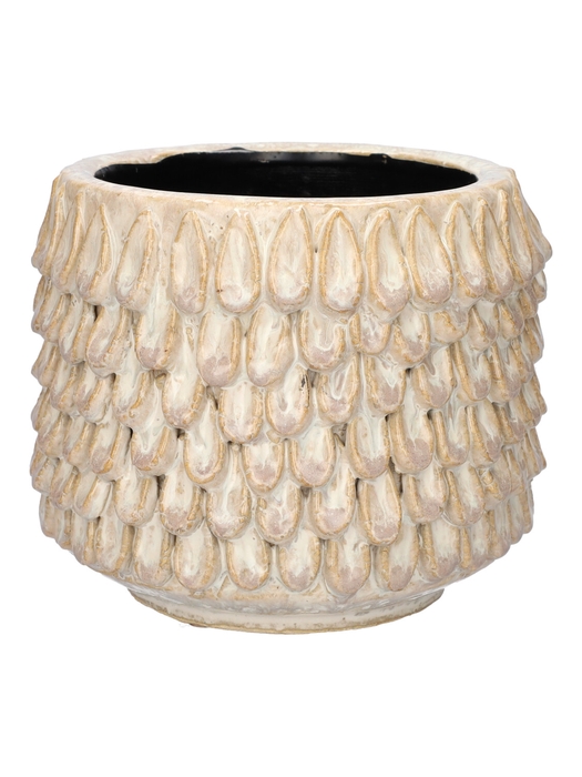 <h4>DF03-740520900 - Pot Eloura d13.5/15.5xh12.8 creme</h4>