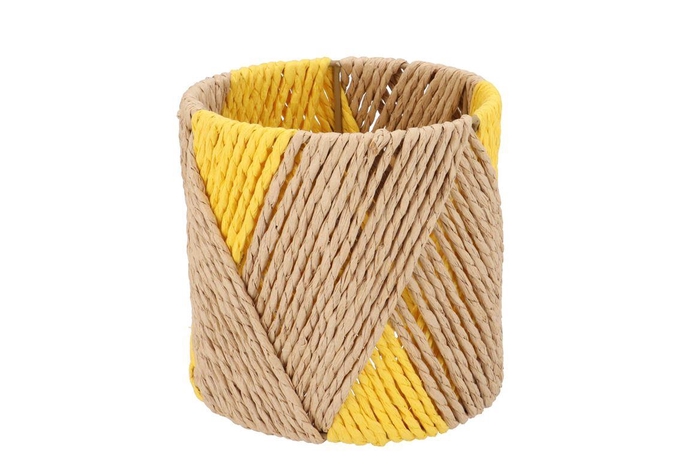 <h4>Gaby Yellow Candle Stand 14x14cm Nm</h4>