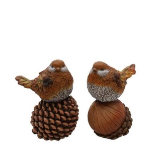 Herfst Deco vogel 11*9*15cm