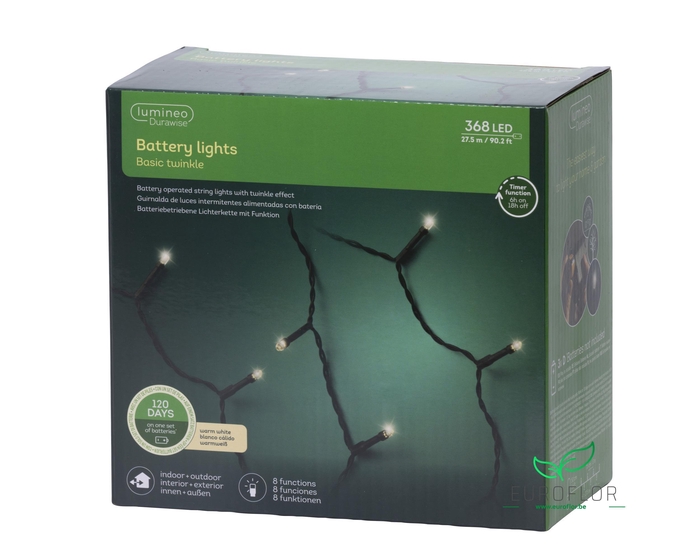 LAMP LED DURAWISE OUTDOOR WARMWHITE 2750CM 368LAMPS (op batterijen)