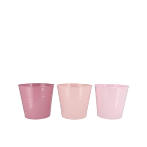 Zinc Summer Pink Mix Bucket Basic Ass 17x16x13cm