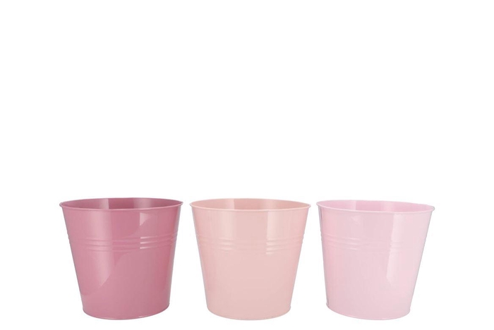 <h4>Zinc Summer Pink Mix Bucket Basic Ass 17x16x13cm</h4>