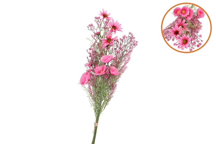 <h4>Silk Poppy Rudbeckia Wildflowers Pink 78cm</h4>