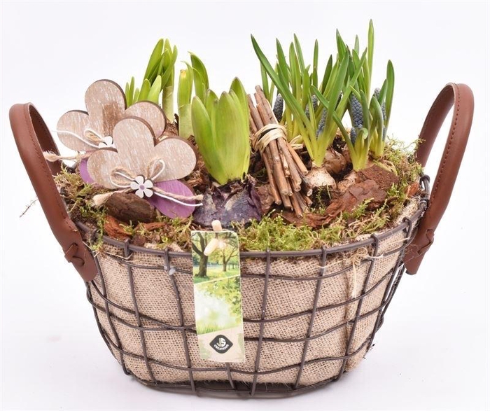 Gaasmand ovaal met jute 25x20cm