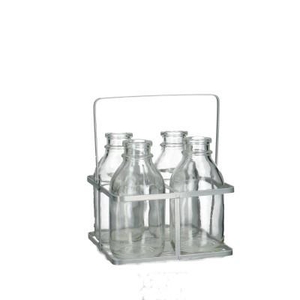 Glas Fles Tray+4fles d02*12cm