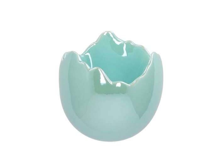 <h4>Easter Egg Pearl Blue Pot 12x11cm</h4>