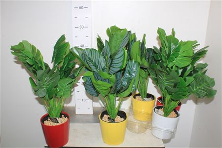 <h4>Kunstplant Monstera En Calathea In Keramiek Pot</h4>