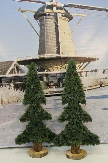<h4>2D cartoon bomen 2 zijdig op voet Nobilis sneeuw160cm</h4>