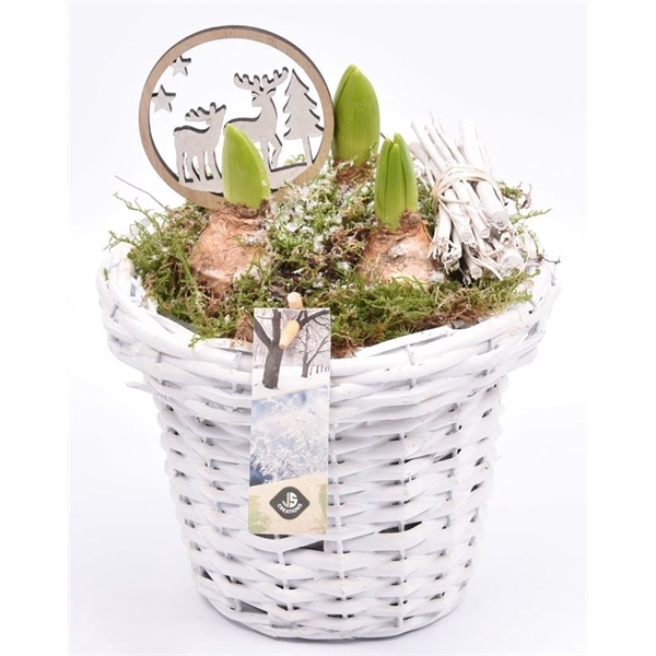 Wilg bloempot wit 18cm