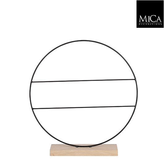 DECORATIECIRKEL ZWART D55 OP HOUTEN VOET