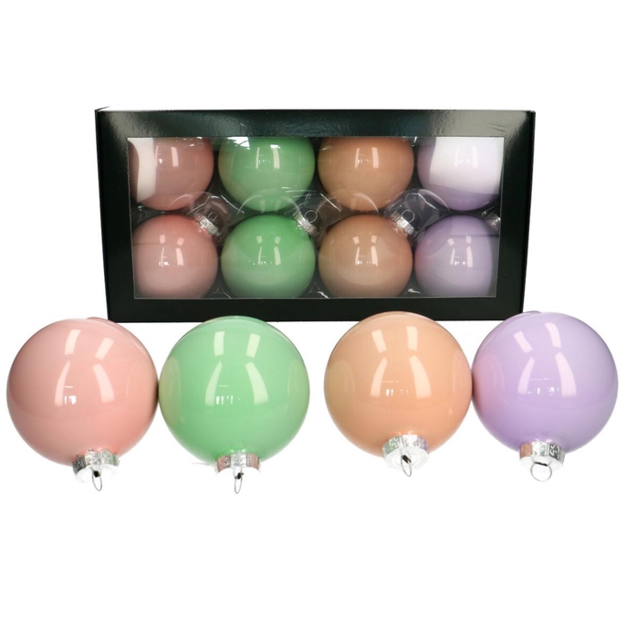 <h4>Christmas bauble Ball  80mm pearl x8</h4>