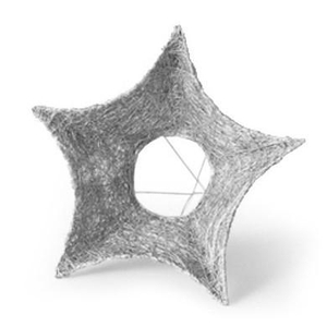 Kerst Boekethouder sisal ster 25cm