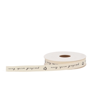 Ribbon Cotton Packed With Love Creme 20mx15mm P/1