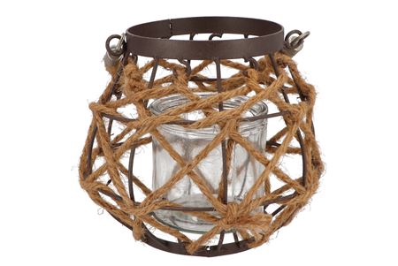 <h4>Lantern Eve Black Metal Rope 18x13cm</h4>