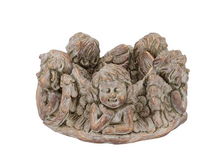 <h4>Concrete Angel Wreath Gold Pot 23x23x11cm</h4>