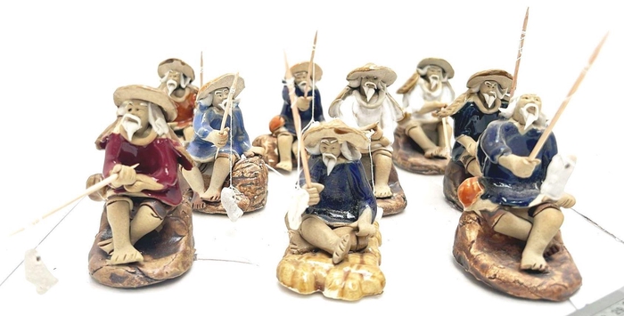 <h4>Chinese fisherman, glazed, height 7cm, box 9 pcs.</h4>