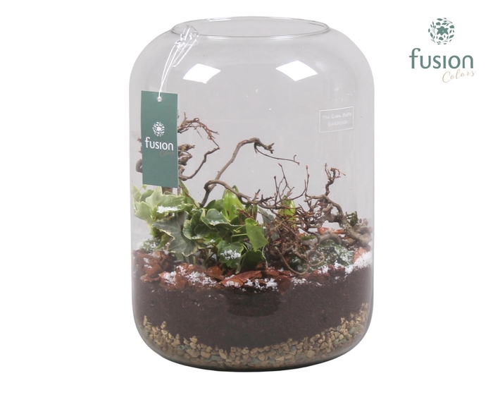 <h4>Green Bottle Isabella XLarge met Hyacinten Arrangement</h4>