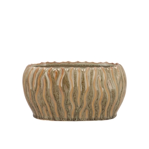 Finn Scottish Green Structure Bowl Oval 22x13x12cm