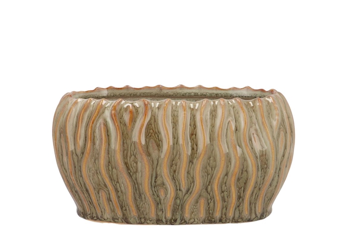 <h4>Finn Scottish Green Structure Bowl Oval 22x13x12cm</h4>
