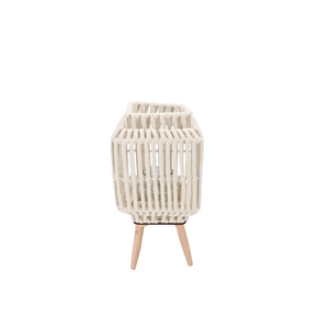 Cruz White Lantern Square On Stands 13x19x36cm