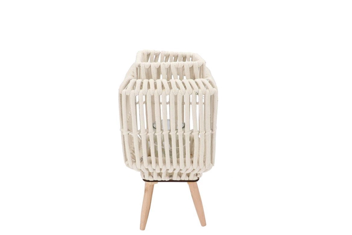 <h4>Cruz White Lantern Square On Stands 13x19x36cm</h4>