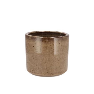 Javea Cilinder Pot Glazed Taupe 11x11cm