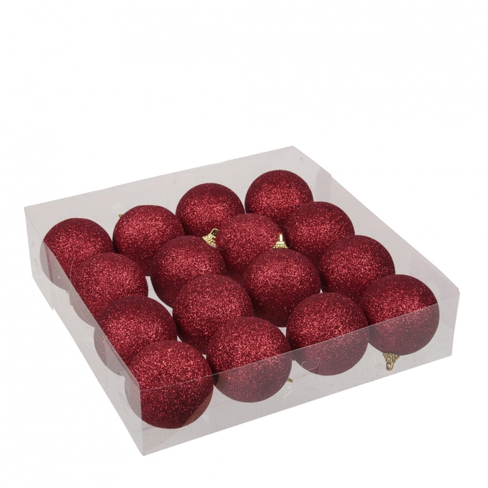<h4>Kerstbal Bal kunststof spark.60mm x16</h4>