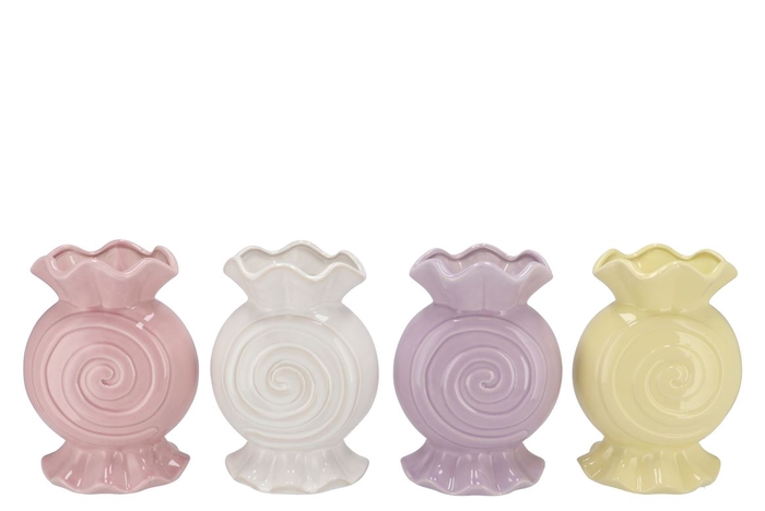 <h4>Candy Spiral Pastel Mix Vase Ass 14x11x20cm Nm</h4>