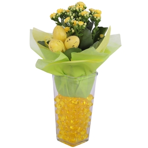 Easter Arr. Indoor Glass Vase Square Ø09cm 1PP