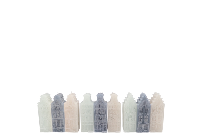 Amsterdam House Grey Mix Candle 4x4x12cm