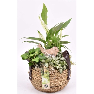 Touwmand met leer handv.16-18cm