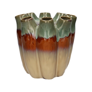 DF03-740550500 - Vase Floriva d19xh19 green/beige