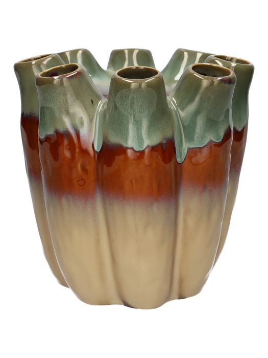 <h4>DF03-740550500 - Vase Floriva d19xh19 green/beige</h4>