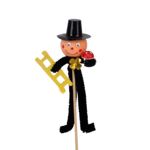 Bijsteker schoorsteenveger 8x4cm+15cm stok