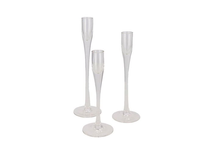 Jazz Clear Candle Holder Straight Ass P/3 8x21cm