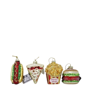 Kerstbal Fastfood 7cm ass.