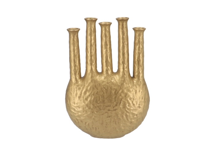 Inga Jahra Gold Vase Oval Tube 28x12x39cm