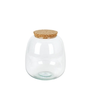 Vaas Richmond met kurk 19xH20cm recycled glas