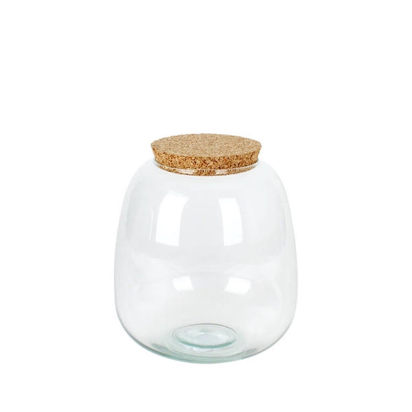 <h4>Vaas Richmond met kurk 19xH20cm recycled glas</h4>