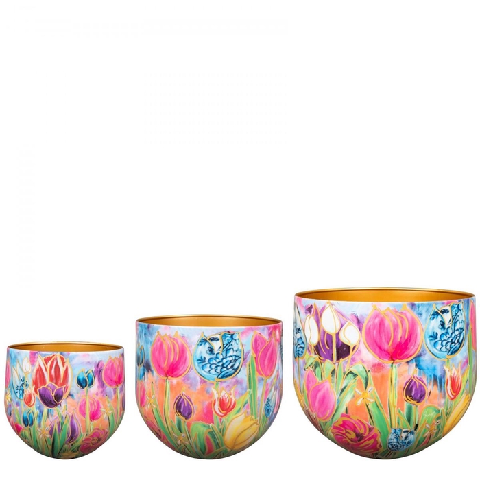 <h4>Metal Tulips pot S/3 d33*28cm</h4>