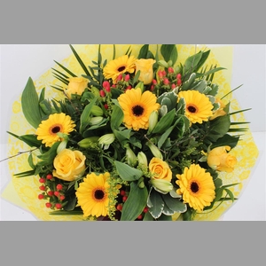 Boeket Roos Groot Geel