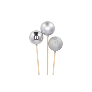 Pick Shine Ball Silver Glitter/shiny/matt 6x50cm Per 3