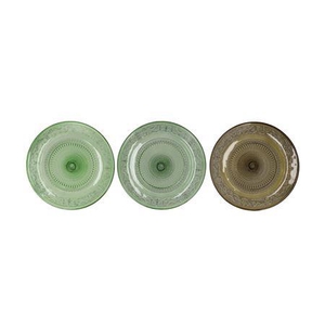 Dayah Summer Green Mix Glass Plate 29x2,5cm Ass P/
